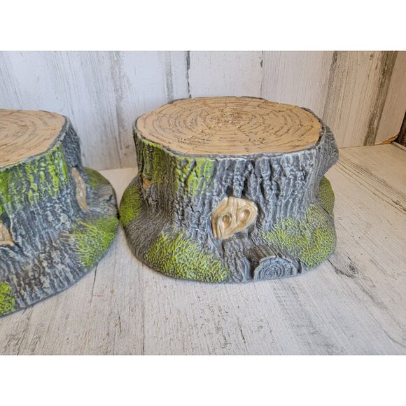 Platform tree stump moss woods plastic set home decor - Picture 5 of 9